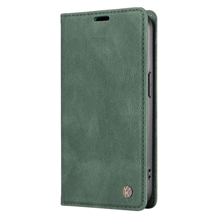 YIKATU YK-004 For iPhone 16e Case PU Leather Stand Magnetic Phone Cover - Green