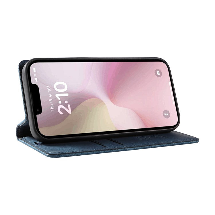 YIKATU YK-004 For iPhone 16e Case PU Leather Stand Magnetic Phone Cover - Blue