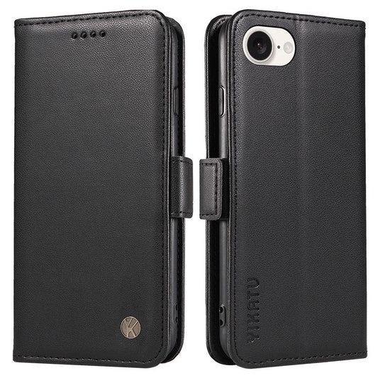 YIKATU YK-003 For iPhone 16e Case Leather Wallet Phone Cover Mobile Accessories Wholesale - Black