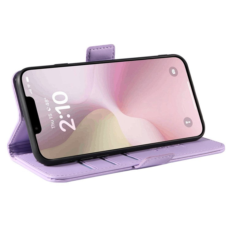 YIKATU YK-003 For iPhone 16e Case Leather Wallet Phone Cover Mobile Accessories Wholesale - Light Purple