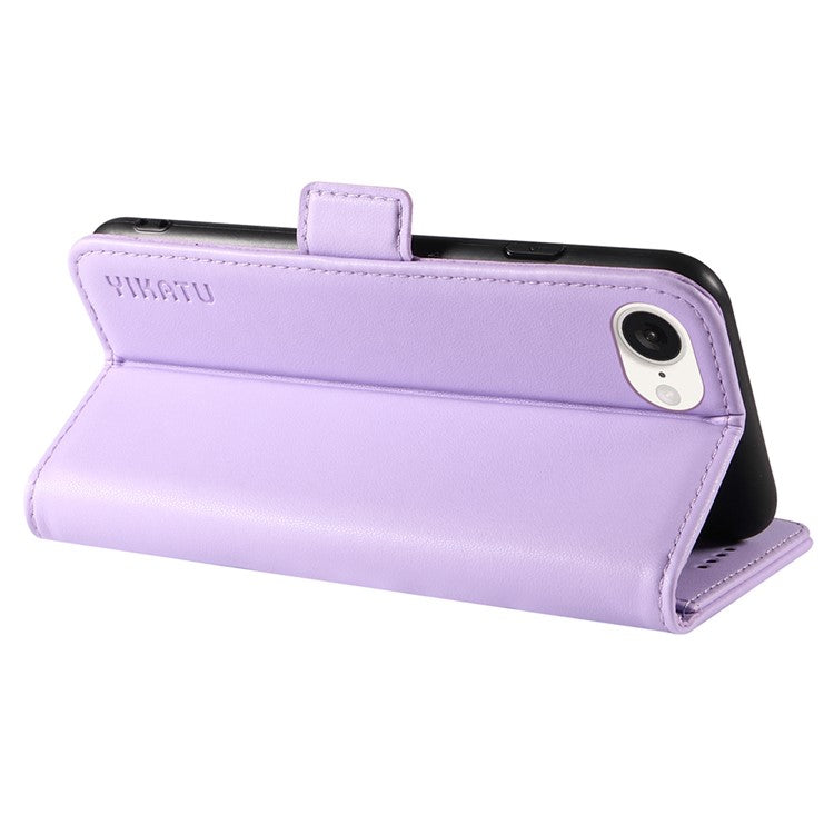 YIKATU YK-003 For iPhone 16e Case Leather Wallet Phone Cover Mobile Accessories Wholesale - Light Purple