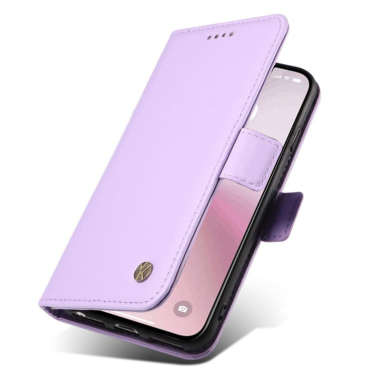 YIKATU YK-003 For iPhone 16e Case Leather Wallet Phone Cover Mobile Accessories Wholesale - Light Purple