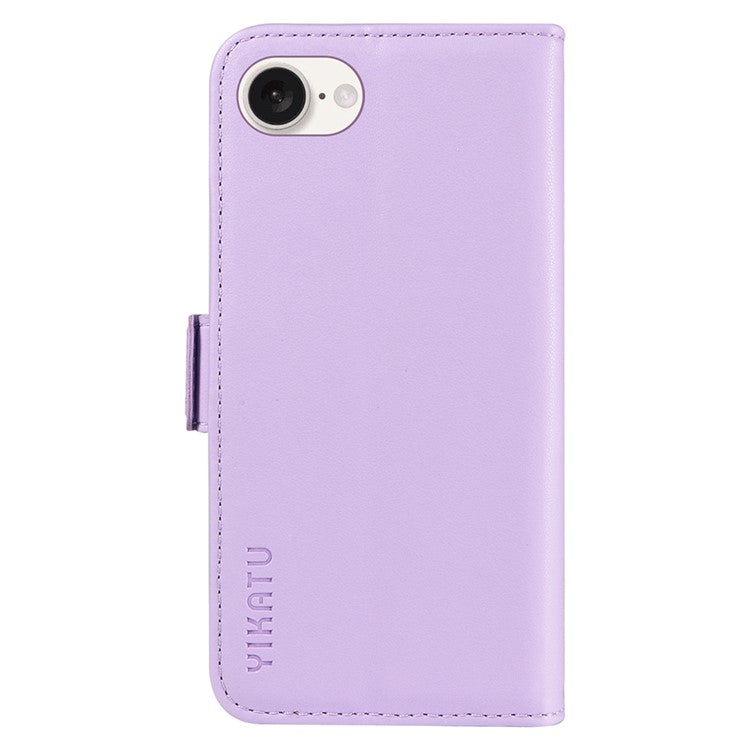 YIKATU YK-003 For iPhone 16e Case Leather Wallet Phone Cover Mobile Accessories Wholesale - Light Purple