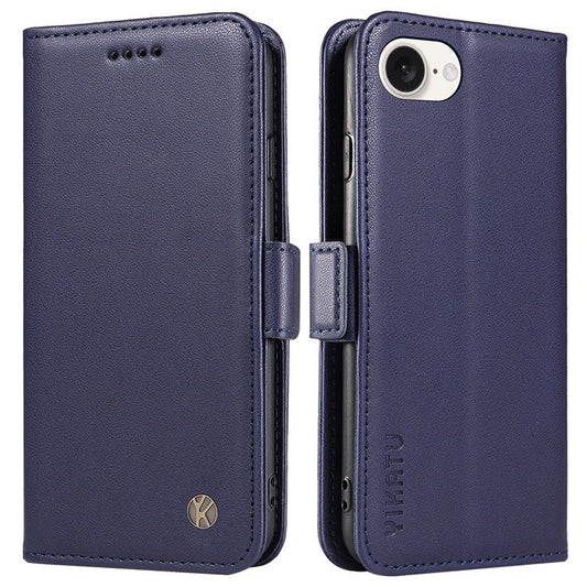 YIKATU YK-003 For iPhone 16e Case Leather Wallet Phone Cover Mobile Accessories Wholesale - Sapphire