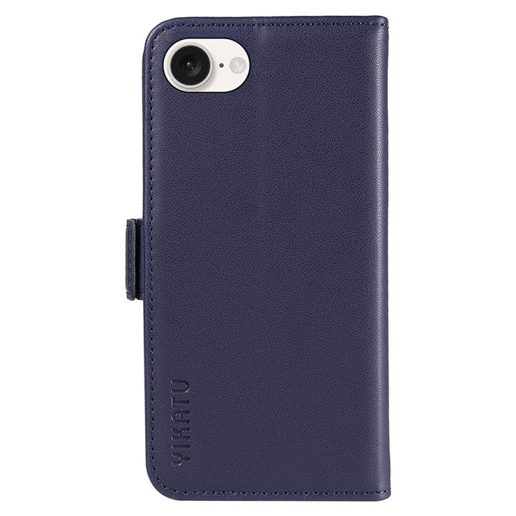 YIKATU YK-003 For iPhone 16e Case Leather Wallet Phone Cover Mobile Accessories Wholesale - Sapphire