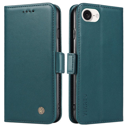 YIKATU YK-003 For iPhone 16e Case Leather Wallet Phone Cover Mobile Accessories Wholesale - Green