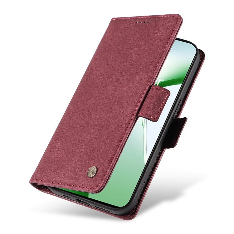 YIKATU YK-005 For OnePlus Nord CE4 5G Case Leather Folio Flip Stand Protective Phone Cover - Wine Red
