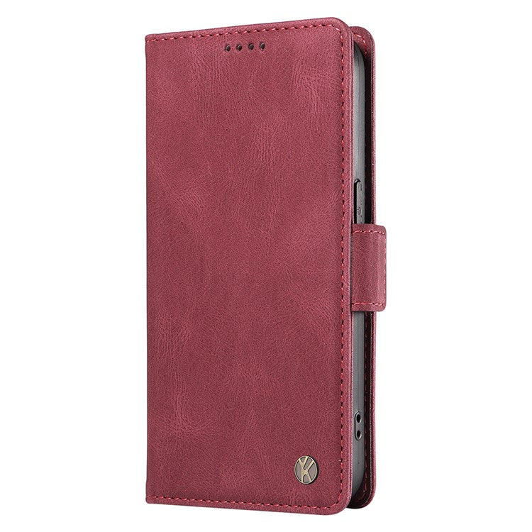 YIKATU YK-005 For OnePlus Nord CE4 5G Case Leather Folio Flip Stand Protective Phone Cover - Wine Red