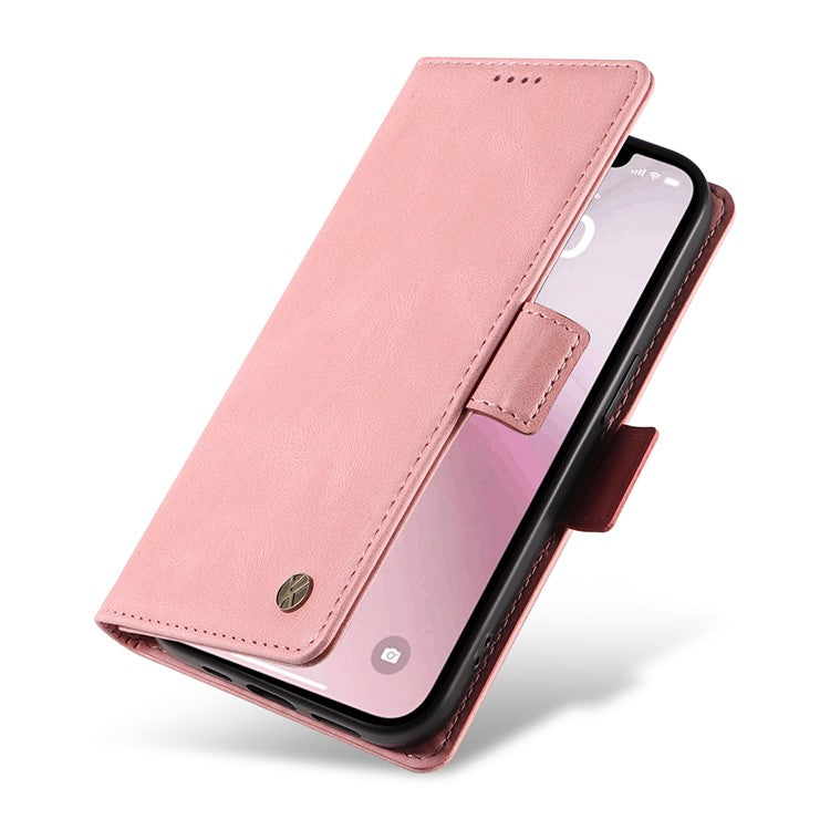 YIKATU YK-005 For iPhone 16e Case Skin-Touch Leather Stand Card Slots Phone Cover - Pink