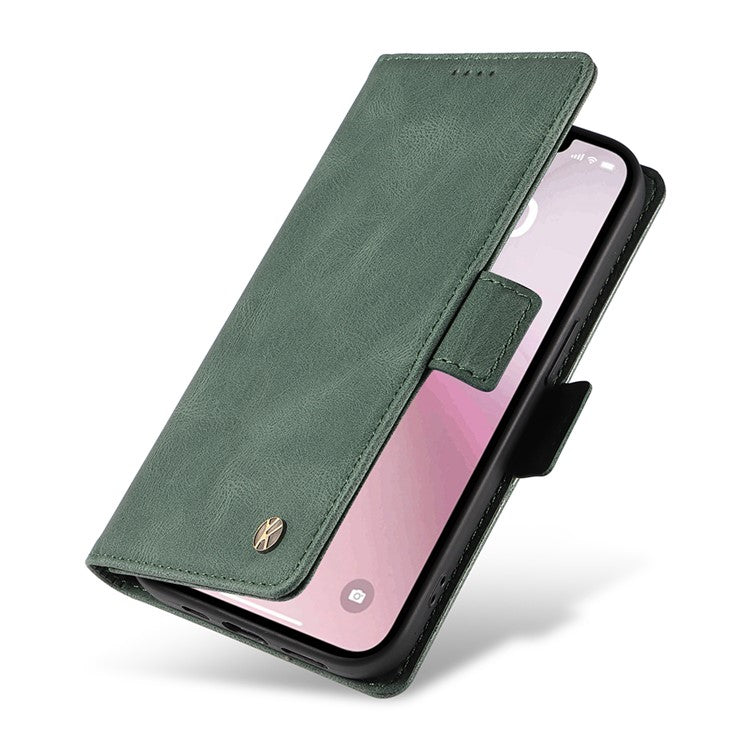 YIKATU YK-005 For iPhone 16e Case Skin-Touch Leather Stand Card Slots Phone Cover - Green