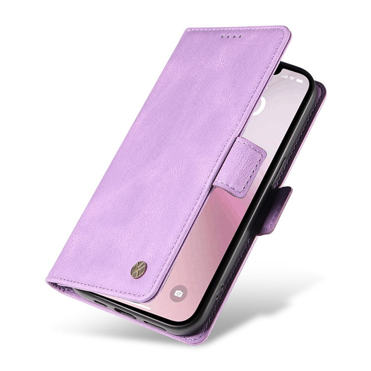 YIKATU YK-005 For iPhone 16e Case Skin-Touch Leather Stand Card Slots Phone Cover - Purple