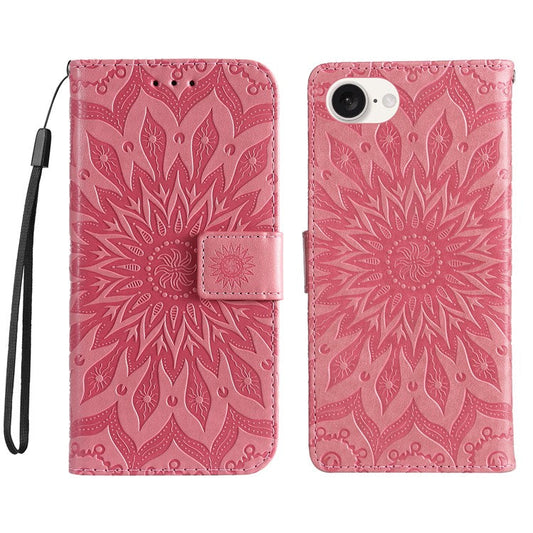 For iPhone 16e Case PU Leather Wallet Stand Protective Cover - Pink
