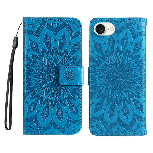For iPhone 16e Case PU Leather Wallet Stand Protective Cover - Blue
