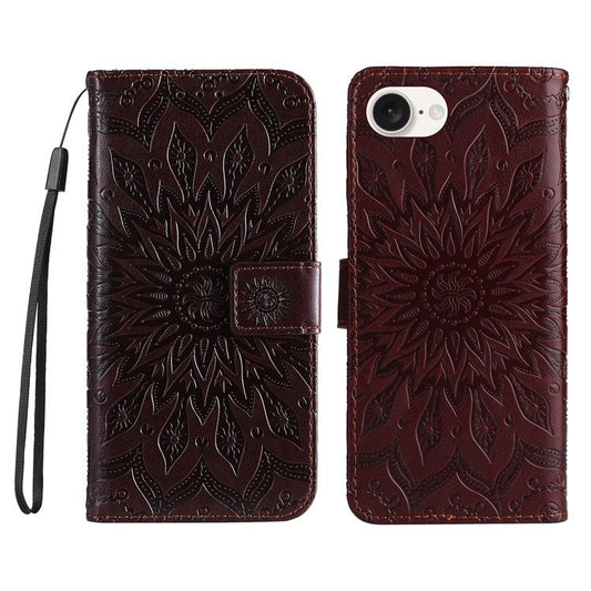 For iPhone 16e Case PU Leather Wallet Stand Protective Cover - Brown