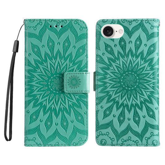 For iPhone 16e Case PU Leather Wallet Stand Protective Cover - Green
