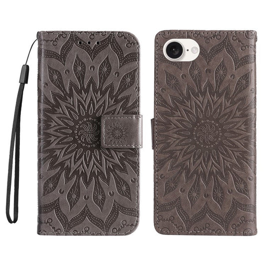For iPhone 16e Case PU Leather Wallet Stand Protective Cover - Grey