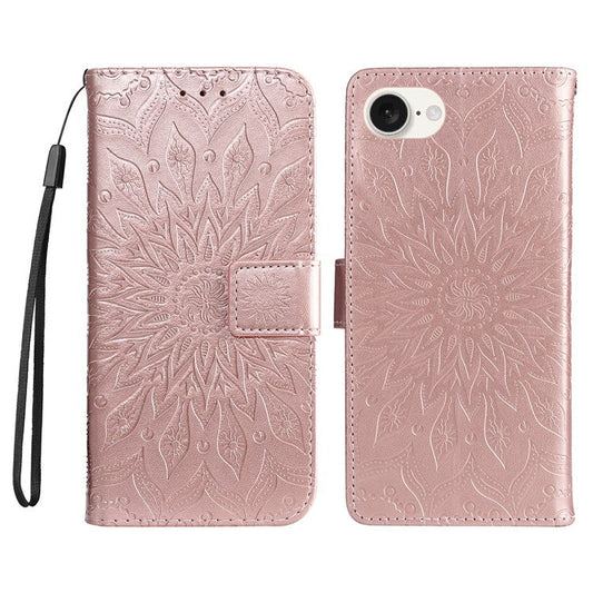 For iPhone 16e Case PU Leather Wallet Stand Protective Cover - Rose Gold