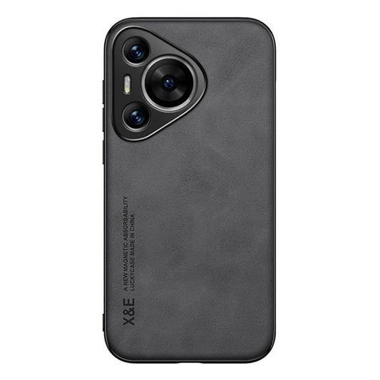X&E For Huawei Pura 70 Case Skin-Touch Slim Phone Cover Support Magnetic Car Mount - Dark Grey