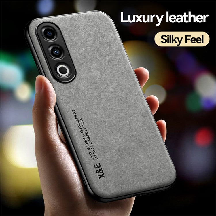 X&E For OnePlus Ace 3V 5G Case Leather+TPU+PC Magnetic Car Mount Phone Cover - Green
