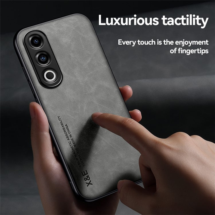 X&E For OnePlus Ace 3V 5G Case Leather+TPU+PC Magnetic Car Mount Phone Cover - Green