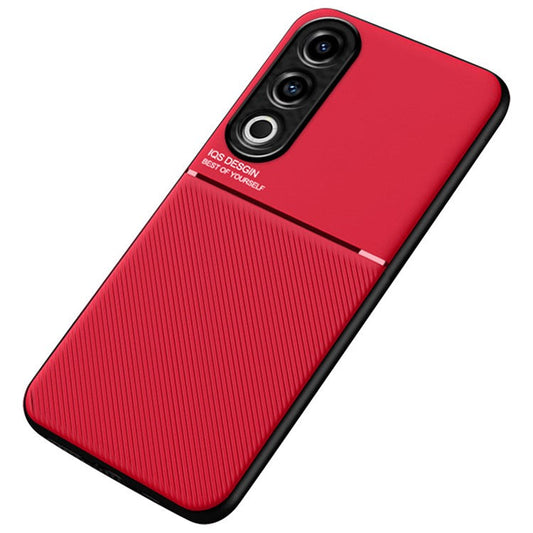 For OnePlus Ace 3V 5G Case PU Leather+PC+TPU Protective Phone Cover Works with Magnetic Car Mount - Red