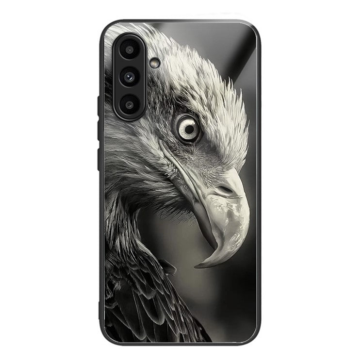 For Samsung Galaxy S23 FE Case Pattern Print TPU+Tempered Glass Phone Cover - Eagle