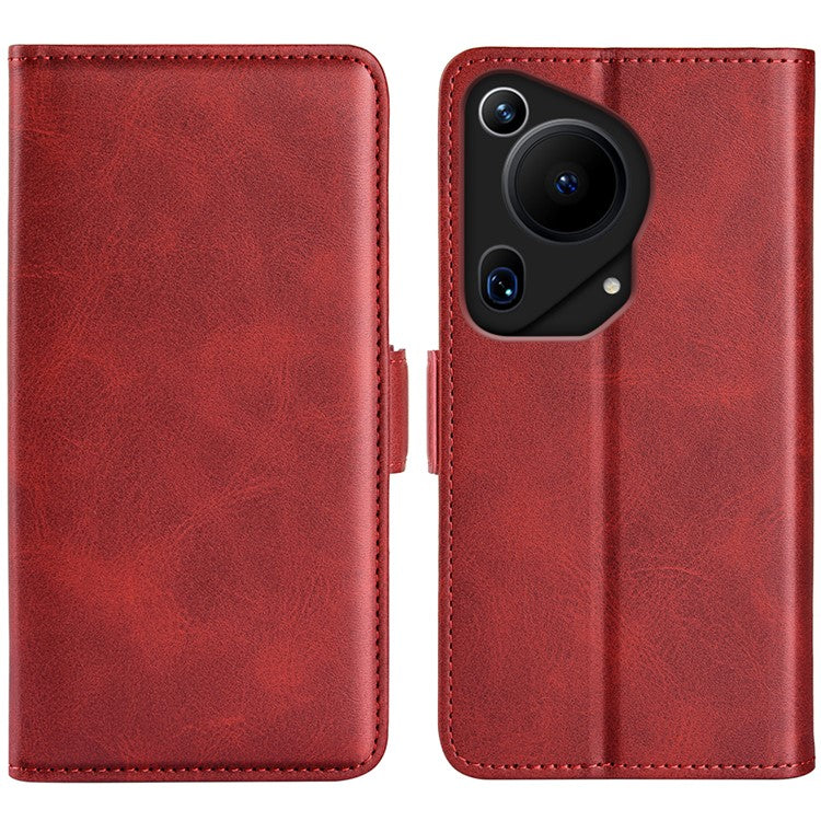 For Huawei Pura 70 Ultra Case Calf Texture Wallet Card Slots Leather Phone Cover - Red