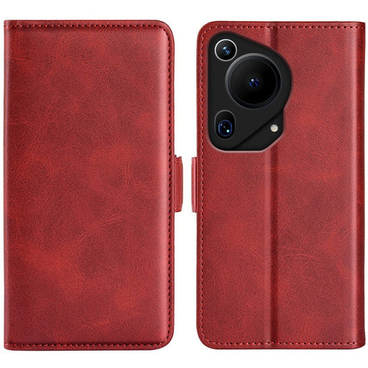 For Huawei Pura 70 Ultra Case Calf Texture Wallet Card Slots Leather Phone Cover - Red