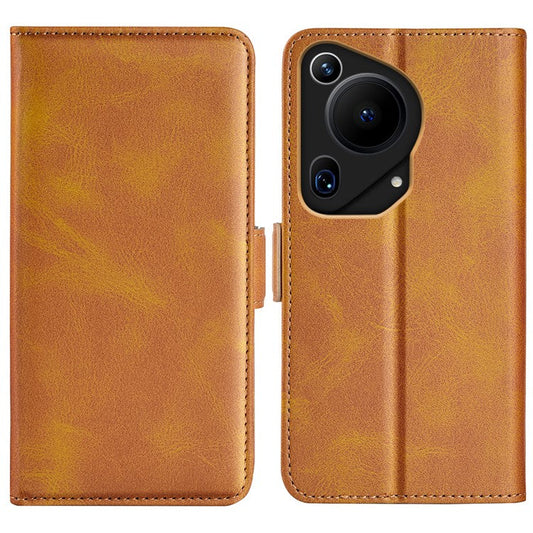 For Huawei Pura 70 Ultra Case Calf Texture Wallet Card Slots Leather Phone Cover - Yellow