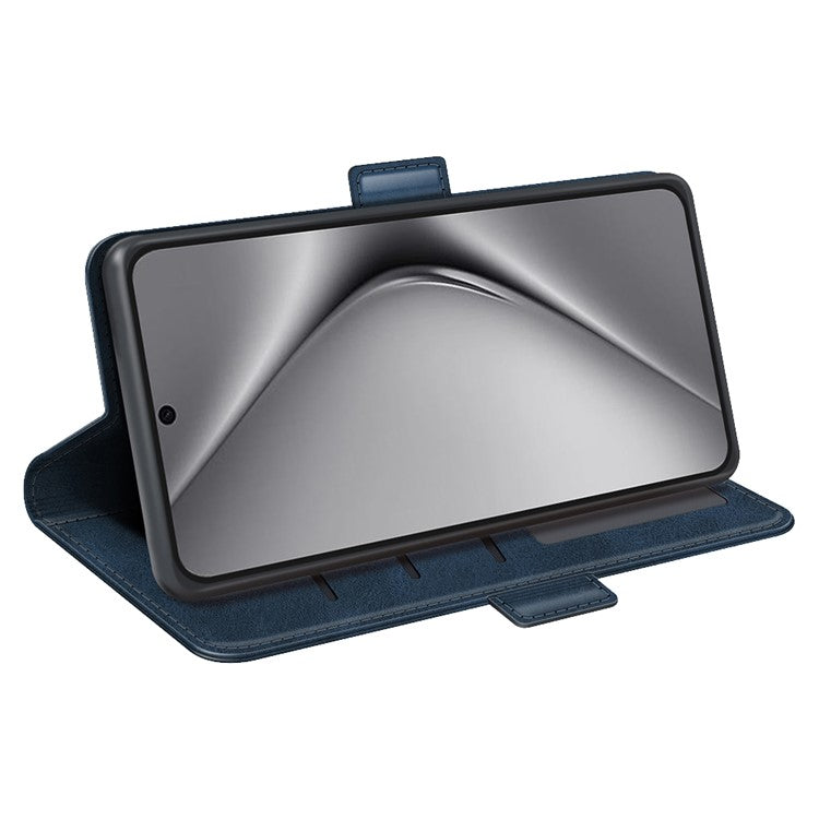 For Huawei Pura 70 Ultra Case Calf Texture Wallet Card Slots Leather Phone Cover - Blue