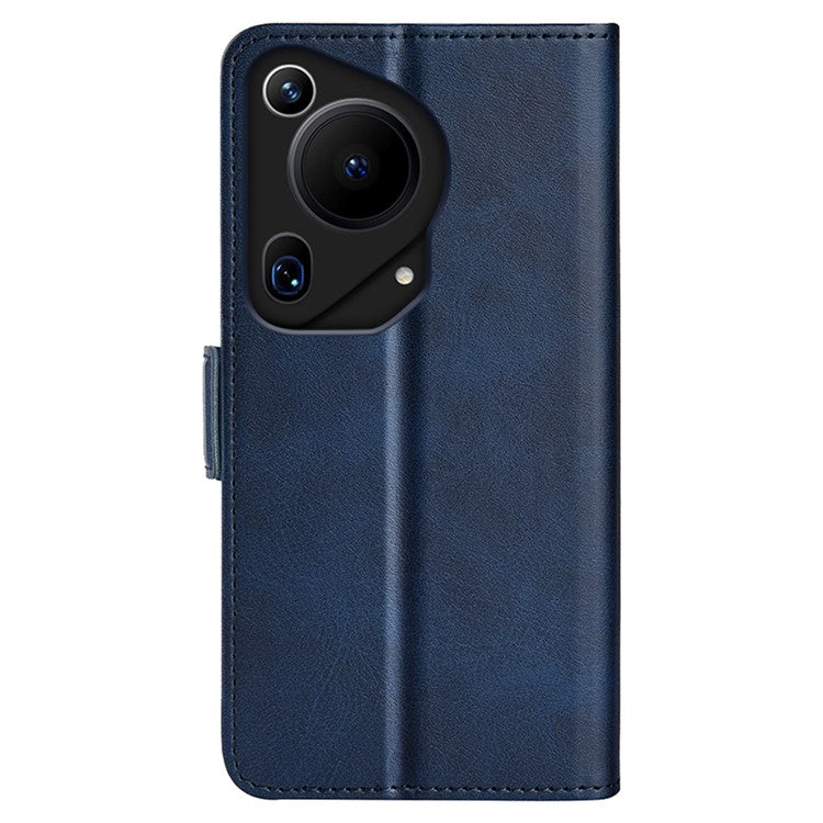 For Huawei Pura 70 Ultra Case Calf Texture Wallet Card Slots Leather Phone Cover - Blue