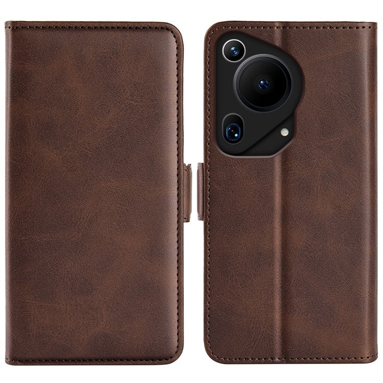 For Huawei Pura 70 Ultra Case Calf Texture Wallet Card Slots Leather Phone Cover - Brown