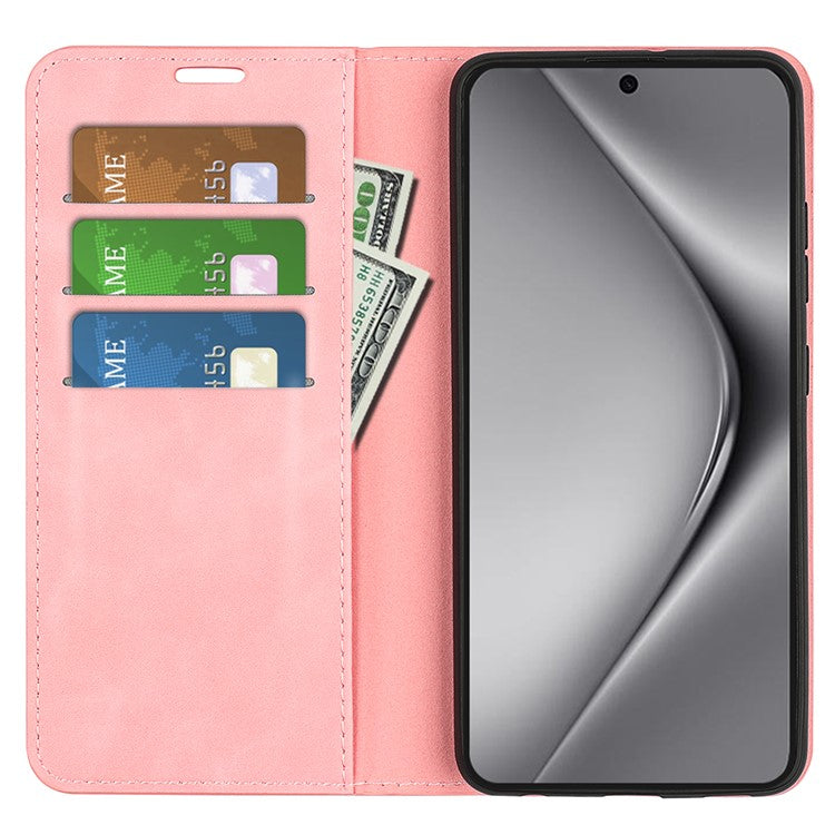 For Huawei Pura 70 Ultra Case Magnetic Absorption PU Leather Stand Phone Cover - Pink