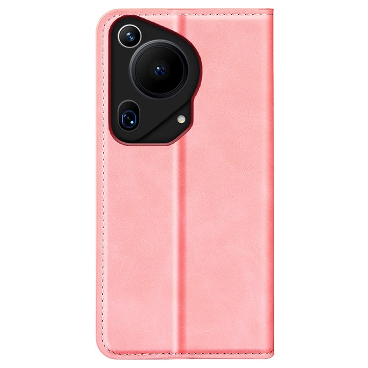 For Huawei Pura 70 Ultra Case Magnetic Absorption PU Leather Stand Phone Cover - Pink