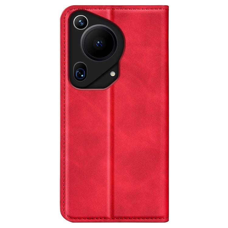 For Huawei Pura 70 Ultra Case Magnetic Absorption PU Leather Stand Phone Cover - Red