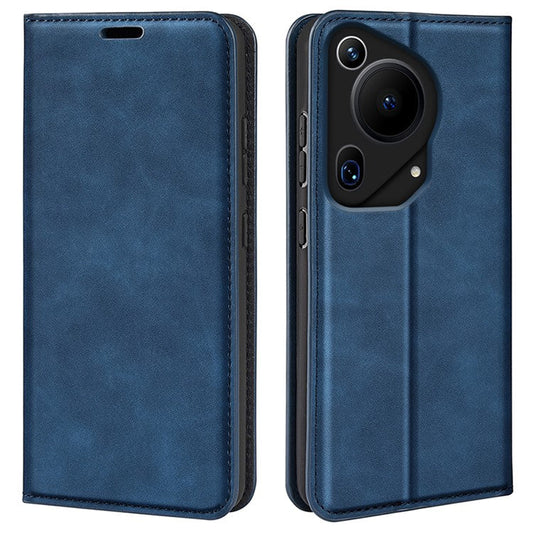 For Huawei Pura 70 Ultra Case Magnetic Absorption PU Leather Stand Phone Cover - Blue