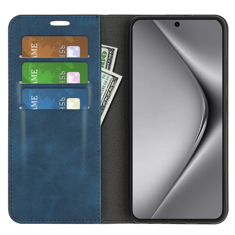 For Huawei Pura 70 Ultra Case Magnetic Absorption PU Leather Stand Phone Cover - Blue