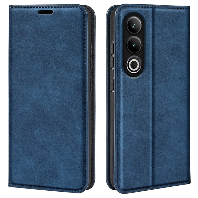 For OnePlus Ace 3V 5G Case Skin-Friendly Card Slots Magnetic Flip Leather Phone Cover - Blue