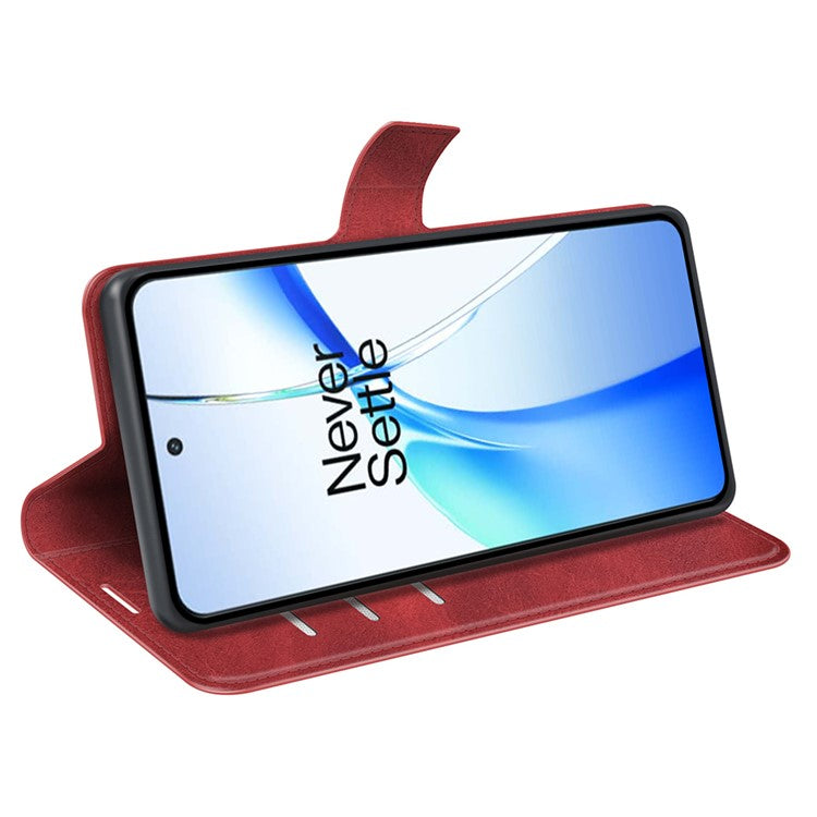 For OnePlus Ace 3V 5G Case Leather Phone Cover with Wallet Card Slots - Red
