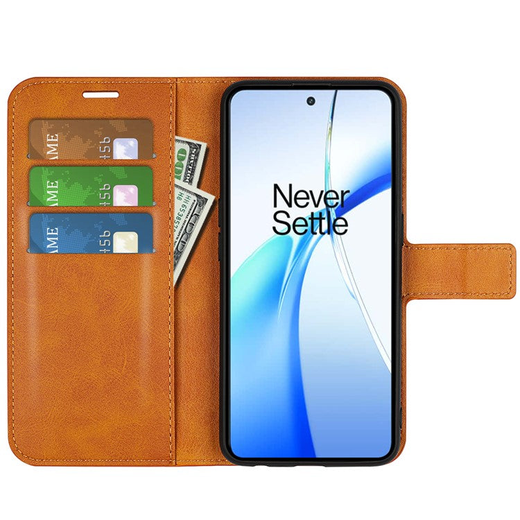 For OnePlus Ace 3V 5G Case Leather Phone Cover with Wallet Card Slots - Yellow