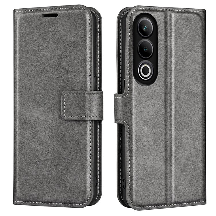 For OnePlus Ace 3V 5G Case Leather Phone Cover with Wallet Card Slots - Grey