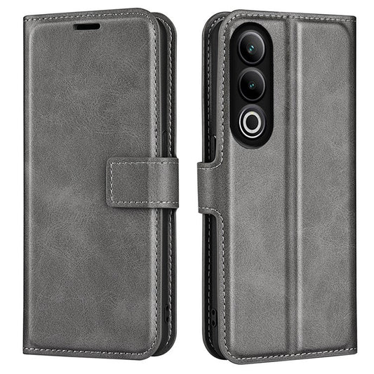 For OnePlus Ace 3V 5G Case Leather Phone Cover with Wallet Card Slots - Grey