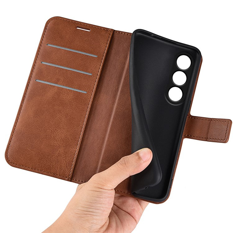 For OnePlus Ace 3V 5G Case Leather Phone Cover with Wallet Card Slots - Light Brown