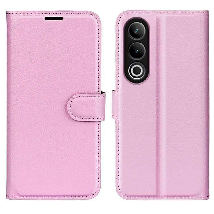 For OnePlus Ace 3V 5G Case PU Leather Litchi Texture Flip Wallet Phone Cover - Pink