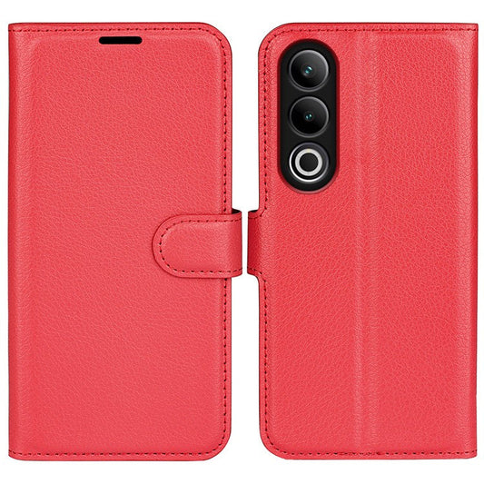 For OnePlus Ace 3V 5G Case PU Leather Litchi Texture Flip Wallet Phone Cover - Red