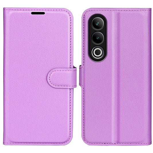 For OnePlus Ace 3V 5G Case PU Leather Litchi Texture Flip Wallet Phone Cover - Purple
