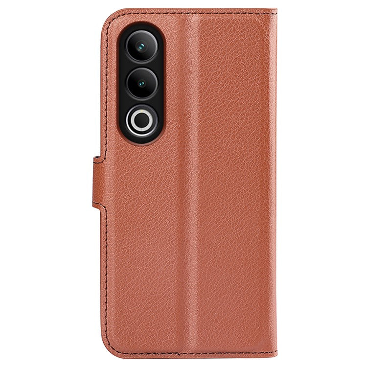 For OnePlus Ace 3V 5G Case PU Leather Litchi Texture Flip Wallet Phone Cover - Brown