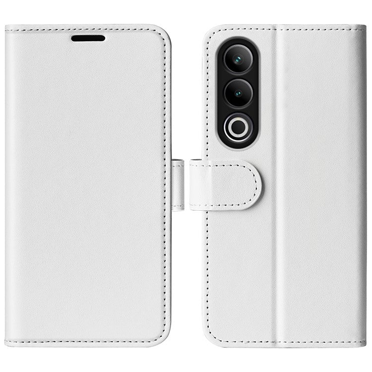 For OnePlus Ace 3V 5G Leather Case Wallet Crazy Horse Texture Folio Flip Phone Cover - White