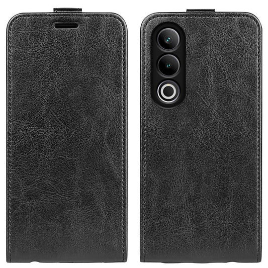 For OnePlus Ace 3V 5G Case Vertical Flip Crazy Horse PU Leather Phone Cover - Black
