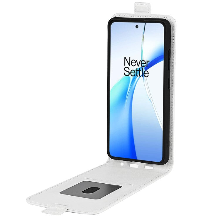 For OnePlus Ace 3V 5G Case Vertical Flip Crazy Horse PU Leather Phone Cover - White